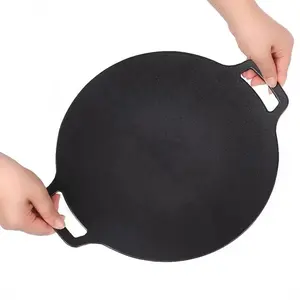 In Stock Popular Portable Metal Camping Cookware Pot Griddle Pan Double Handles BBQ Pan Grill Pan