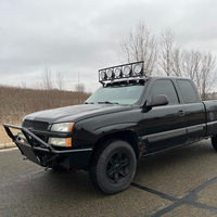 Chevrolet Ford Jeep için Özel 304 Paslanmaz Çelik Toz Boyalı Lazer Kesimli Ön Cam Tavan LED Işık Barı Montaj Braketi