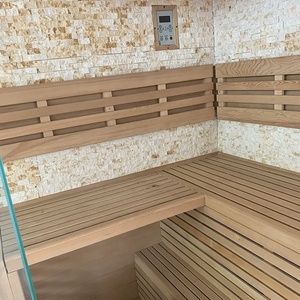Sauna infrarouge électrique d'intérieur avec structure en bois massif de pruche, design écologique, alimentation <span class=keywords><strong>220V</strong></span> - Product Image 4