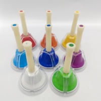 Musical Handbells Set Colorful Educational Instruments 8 Note Metal Hand Bells Toddlers Children Adults Bell Music Toy Color Box