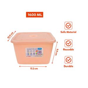 Contenedor Cuadrado de Plástico PP de 1600 ml, Ecológico, Diseño Moderno, para Almacenamiento de Alimentos, con Tapa Hermética, Reutilizable, Duradero, Organizador de Cocina - Product Image 3