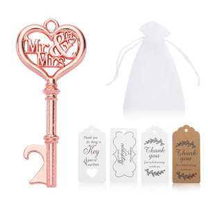 Mr & Mrs Key Bottle Opener Pendant Wedding Favor Gift With Tags And Bag Classical Style Portable <b>Beer</b> Charm - Product Image 4