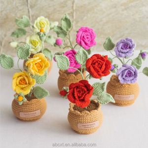 กระถางดอกกุหลาบโครเชต์ทำมือสไตล์โมเดิร์นสำหรับตกแต่งบ้าน - Product Image 1