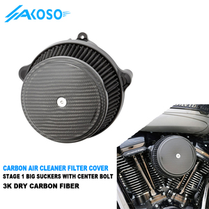 Akoso Bất 3K Khô Sợi Carbon Lớn Sucker Giai Đoạn 1 Không Khí Sạch Lọc Bìa Cho Harley Davidson Softail Touring Xe Đạp - Product Image 1