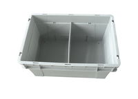 Boîte de rangement en plastique empilable solide recyclable grise Cargo Logistics Turnover Crate