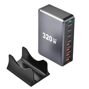 Chargeur GaN haute puissance 320W 4 ports USB Type-C, charge rapide, prise universelle de bureau pour UE, Royaume-Uni, AU, USA, OTP pour ordinateur portable et téléphone - Product Image 2