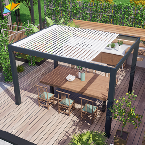 Hanrui-Parasol de aluminio con persianas, pérgola plegable motorizada, giratoria, ajustable por separado, techo retráctil - Product Image 6