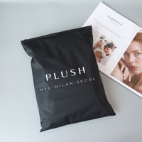 Sac d'emballage pour vêtements imperméable et résistant à l'huile, sac d'emballage en tissu plastique PE noir, sac à fermeture éclair