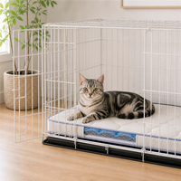 Gestepptes Kühl-Silikon-Katzenauflagekissen mit transparenter Seitenfenster-Schicht und rutschfester Unterseite für Katzenkäfige und Reisen