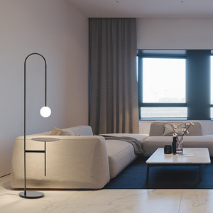 Nordic Minimalist Wrought Iron Floor <b>Lamp</b> Creative Personalized Design for Cozy Living Room <b>Study</b> Space Coffee <b>Table</b> Storage - Product Image 2