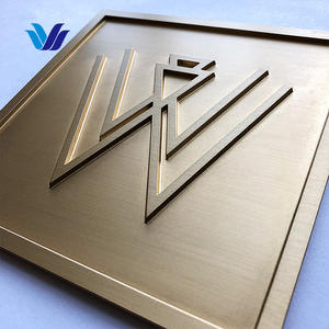 HONGSEN Custom Engraved Solid Cast Bronze Brass Plate 3D Company Logo Metal Wall Plaques Signs Brass <strong>Signage</strong> - Product Image 3