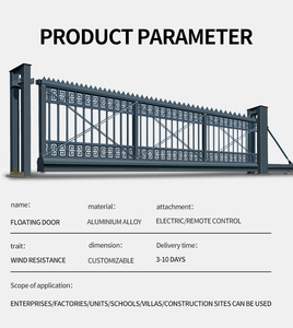 Porte coulissante segmentée électrique automatique <span class=keywords><strong>haut</strong></span> <span class=keywords><strong>de</strong></span> <span class=keywords><strong>gamme</strong></span> d'usine pour un usage industriel Villa Garden School porte coulissante en alliage d'aluminium - Product Image 2
