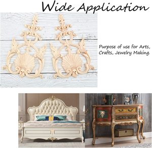 Appliques in <span class=keywords><strong>legno</strong></span> intagliato Onlay decalcomania in <span class=keywords><strong>legno</strong></span> cornice angolare non verniciata Onlay intaglio Appliques per mobili armadio comò <span class=keywords><strong>parete</strong></span> del letto - Product Image 5