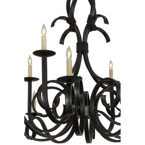 <span class=keywords><strong>Lustre</strong></span> vintage en <span class=keywords><strong>fer</strong></span> forgé noir, style villa espagnole, avec plusieurs bras, LED, rustique, grande lampe suspendue décorative - Product Image 3