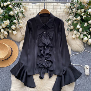 2025 elegante camicetta a balza da donna autunno aderente Casual <span class=keywords><strong>Top</strong></span> unico per sofisticati <span class=keywords><strong>Top</strong></span> in stile Casual da donna - Product Image 6