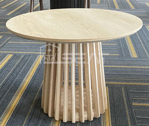 Promoción elegante <span class=keywords><strong>2025</strong></span>, superventas, muebles de sala de estar familiar, mesa auxiliar, Wabi-sabi, mesa auxiliar redonda de chapa de MDF de madera nórdica - Product Image 6