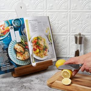 2025 Nieuwe Milieuvriendelijke Luxe 2 In 1 Marmer & Acaciahout Serveerplank & Kookboekhouder & Charcuterie Schaal - Product Image 3