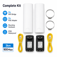 Pont CPE sans fil PTP 5,8 GHz 900 Mbps résistant aux intempéries et anti-interférences, portée 3 km, entrée DC24V/48V, routeur WiFi longue portée