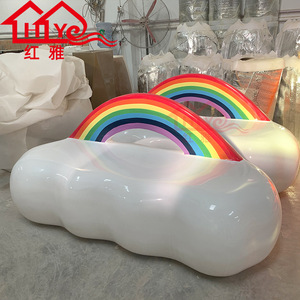 <span class=keywords><strong>Panca</strong></span> Arcobaleno Moderna Creativa in Fibra di Vetro, Sedia <span class=keywords><strong>da</strong></span> <span class=keywords><strong>Esterno</strong></span> per il Tempo Libero Pubblico, Sgabello a Nuvola per Parco, Centro Commerciale, Strada, Patio, Area d'Attesa Commerciale - Product Image 2