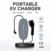 Tragbares EV-Ladegerät GB/T 16 Ampere 3,5kW Elektroauto-Ladestation IEC 61851 EVSE 230V Mobile Ladeeinheit IP65 Wasserdicht