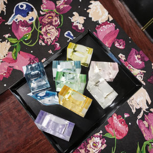 Anillo de Servilleta Cuadrado de Acrílico Cristal en Varios Colores, Diseño Clásico, Porta Servilletas para Decoración de Fiestas - Product Image 3