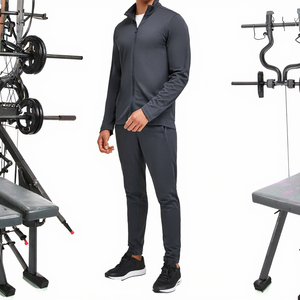 Ensemble deux pièces pour homme, veste et pantalon de survêtement, broderie personnalisée du logo, vêtements de sport écologiques coupe-vent, automne - Product Image 3