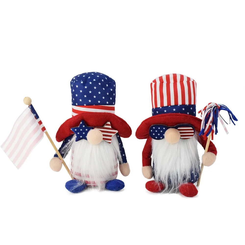 Baru 4th dari dekorasi Gnome pesta Juli hari peringatan liburan patriotik Gnome boneka mewah hadiah Skandinavia Swedia Tomte
