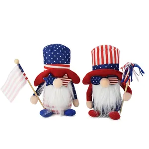 Poupée Gnomes patriotique en peluche pour fête du 4 juillet, décor de fête commémorative, cadeaux, Tomte suédoise scandinave