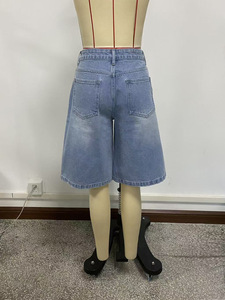 Shorts en <span class=keywords><strong>jean</strong></span> bleu clair vintage pour femmes, taille haute, coupe ample, mode estivale, vêtements décontractés - Product Image 6