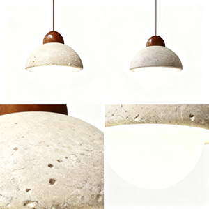 Suspension nordique moderne en pierre jaune de grotte, ciment jaune travertin, pour restaurant, bar, chambre et chevet - Product Image 3