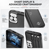 Batterie externe portable 22,5 W à charge rapide, 10000 mAh, triple affichage LED, câbles doubles intégrés, chargeur à 3 sorties – Meilleures ventes