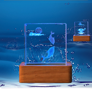 Oceani di <span class=keywords><strong>stelle</strong></span> 4cm 5cm <span class=keywords><strong>lampada</strong></span> <span class=keywords><strong>notturna</strong></span> rettangolo di cristallo con Base in legno Led di cristallo porta luce <span class=keywords><strong>notturna</strong></span> - Product Image 3