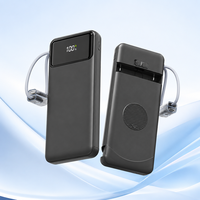 Batterie externe rechargeable 10000 mAh en gros, charge rapide 22,5 W, double câble, chargeur portable, batterie externe 1260110