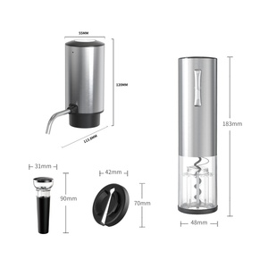 Ensemble décanteur à vin rechargeable en acier inoxydable, coffret cadeau ouvre-bouteille à vin automatique, ensemble ouvre-bouteille à vin électrique - Product Image 2
