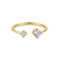 Bague minimaliste en diamant cultivé en laboratoire LBR41, or massif 18 carats, taille ronde, 0,16 carat, pour femme, bijoux fins, cadeau de fiançailles