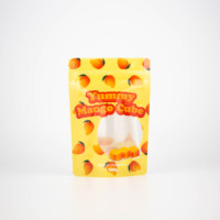 Custom Printing 100G Mango Kubus Candy Stand Up Zakje Fruit Snoep Verpakking Zak Met Raam & Ritssluiting