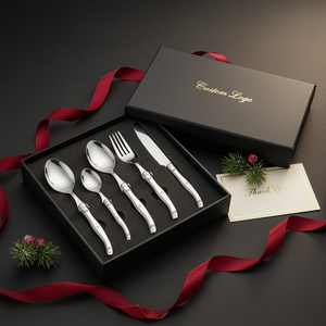 Nouvel arrivage : Ensemble de couverts Laguiole en acier inoxydable, style européen, durable, couteau à steak, cuillère, <span class=keywords><strong>fourchette</strong></span> - Product Image 3