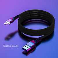 1.2m Type-C 5A Super Charge Rapide Tressé En Alliage De Zinc LED Lumière Avant USB à C Câble De Données pour iPhone V8 Chargeurs