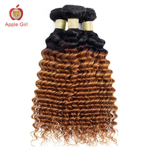 Extensión de cabello Remy brasileño de onda profunda 1b/27 Paquetes de tejido Cabello alineado con cutícula Virgen sin procesar de Apple Girl - Product Image 3
