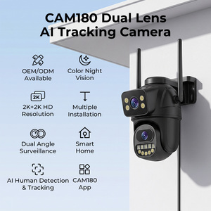 Caméra WiFi extérieure PTZ 2K avec suivi des personnes, caméra à double objectif, audio bidirectionnel, alarme de mouvement intelligente pour la maison, la cour et le jardin - Product Image 2