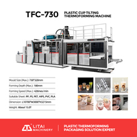 Mesin Pembuat Cangkir Plastik Thermoforming Otomatis Penuh dengan Cetakan Miring, Tahan Suhu Tinggi, Pemanas Keramik, untuk PP, PS, PET
