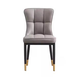 Sillas de Comedor de Piel Sintética Tapizadas con Respaldo Alto y Patas de Metal para Restaurante, Venta al Por Mayor de Fábrica - Product Image 1