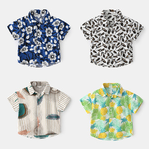 Wholesale Boys' Summer Cotton Full Print Cartoon Short Sleeve Shirts From China Supplier - Product Image 4