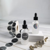 Autocollants longs faits à la main avec impression de logo personnalisé, étiquettes noires longues pour boîte à biscuits, gâteaux, emballage de pâtisserie, autocollants d'étanchéité