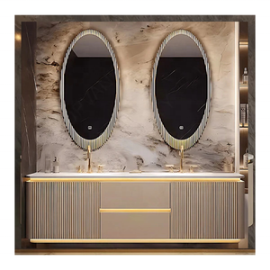 Mobile <span class=keywords><strong>Bagno</strong></span> in Alluminio Durevole a Prezzo Conveniente con Lavabo Doppio e Armadietto Portasciugamani - Product Image 4