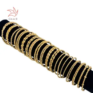 Pulseiras e pulseiras de joias da moda para mulheres indianas personalizadas banhadas a ouro 18K 24K