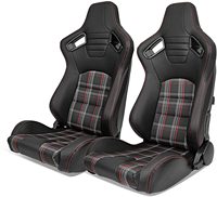 Sièges de course en tissu à carreaux pour BMW E36 E46 style JDM |   Sièges sport inclinables en fibre de carbone |   Prix de gros d'usine