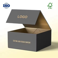 Luxus benutzer definierte Logo Magnet papier box recycelbar große schwarze starre Geschenk box mit Schaumstoffe inlage