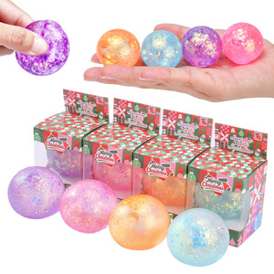 wholesale Merry Christmas Squeeze Toy Apple Gold <b>Glitter</b> Ball Soft Squishy Stress Relief Toys Kids Holiday Decorative Gift - Product Image 6