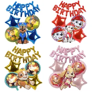 Cartoon Kinder pfote-Patrol Thema Geburtstags feier Dekoration Paket Chase Mar-shall Aluminium folie Ballon